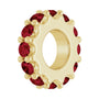 Sapphire Row Natural Gemstone Spacer Charm - Ruby, 14K Yellow Gold (view 2)