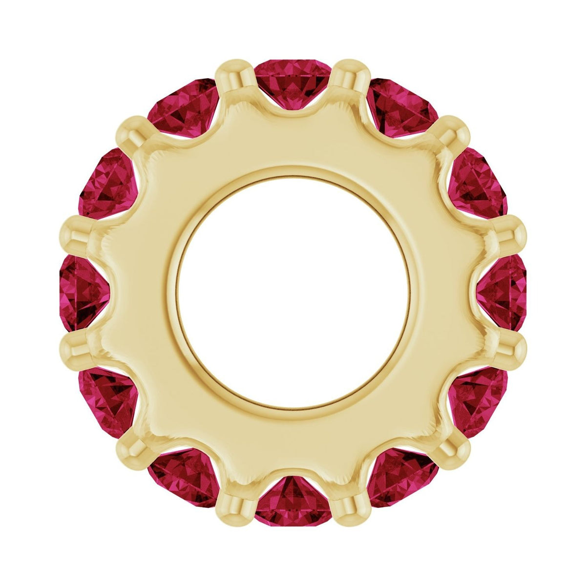Sapphire Row Natural Gemstone Spacer Charm - Ruby, 14K Yellow Gold (view 3)