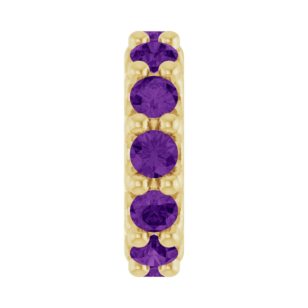 Sapphire Row Natural Gemstone Spacer Charm - Amethyst, 14K Yellow Gold