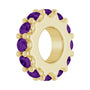Sapphire Row Natural Gemstone Spacer Charm - Amethyst, 14K Yellow Gold (view 2)