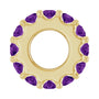 Sapphire Row Natural Gemstone Spacer Charm - Amethyst, 14K Yellow Gold (view 3)