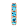 Sapphire Row Natural Gemstone Spacer Charm - Aquamarine, 14K Rose Gold