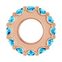 Sapphire Row Natural Gemstone Spacer Charm - Aquamarine, 14K Rose Gold (view 3)