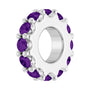 Sapphire Row Natural Gemstone Spacer Charm - Amethyst, 14K White Gold (view 2)