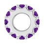 Sapphire Row Natural Gemstone Spacer Charm - Amethyst, 14K White Gold (view 3)