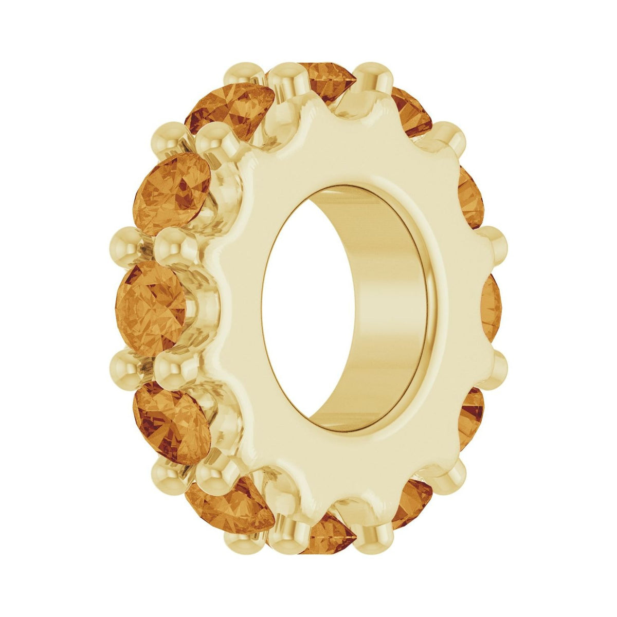 Sapphire Row Natural Gemstone Spacer Charm - Citrine, 14K Yellow Gold (view 2)