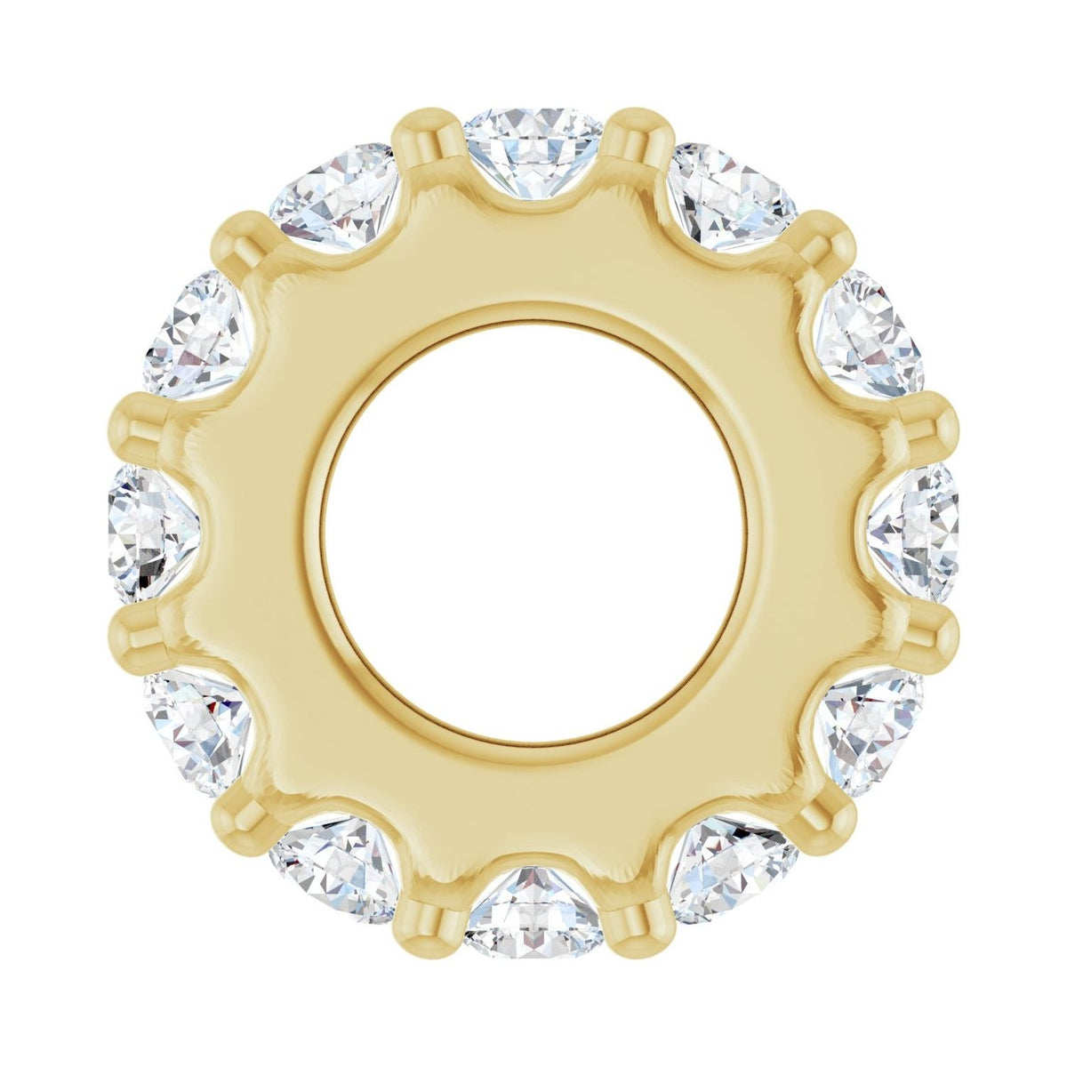 Sapphire Row Natural Gemstone Spacer Charm - Diamond, 14K Yellow Gold (view 3)
