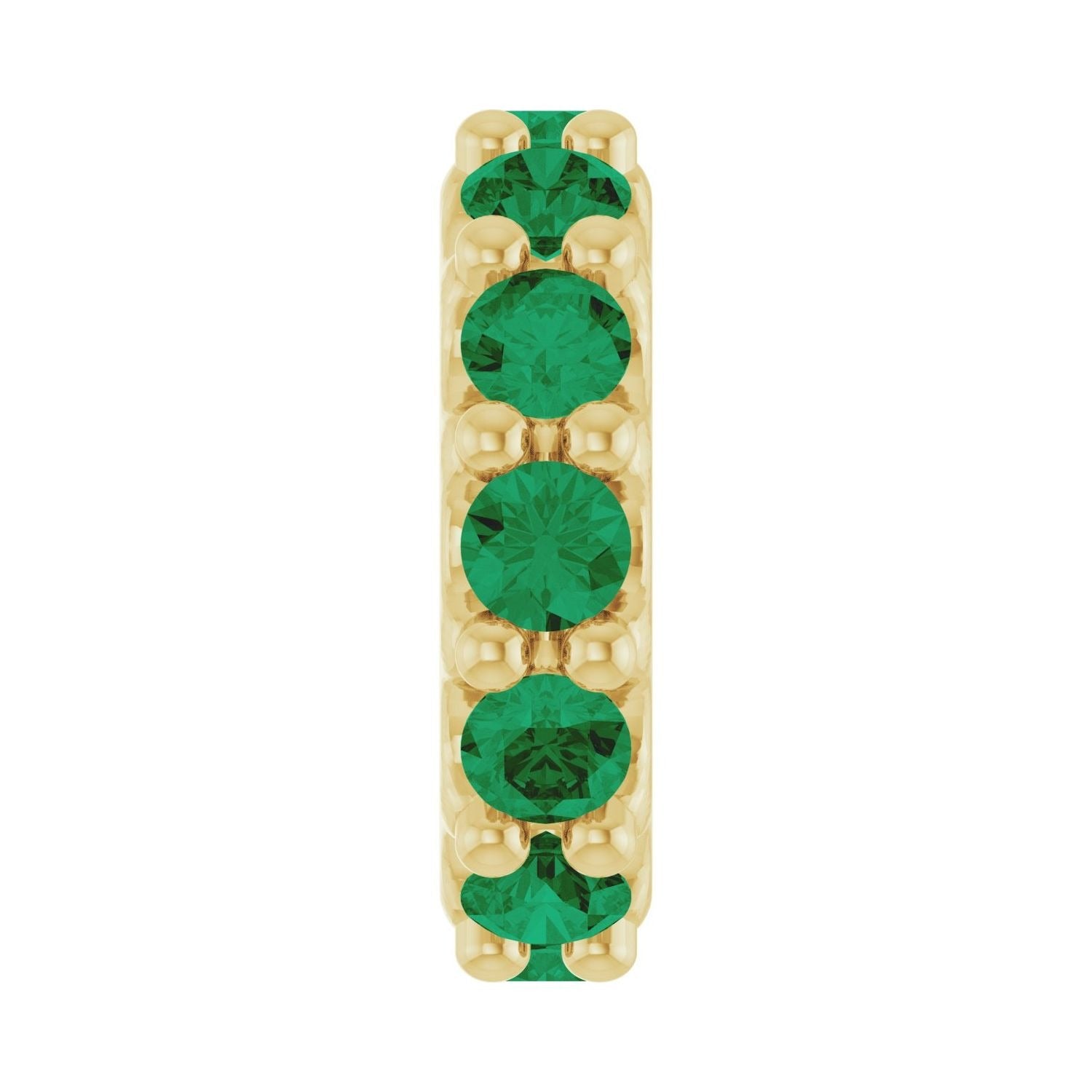 Sapphire Row Natural Gemstone Spacer Charm - Emerald, 14K Yellow Gold