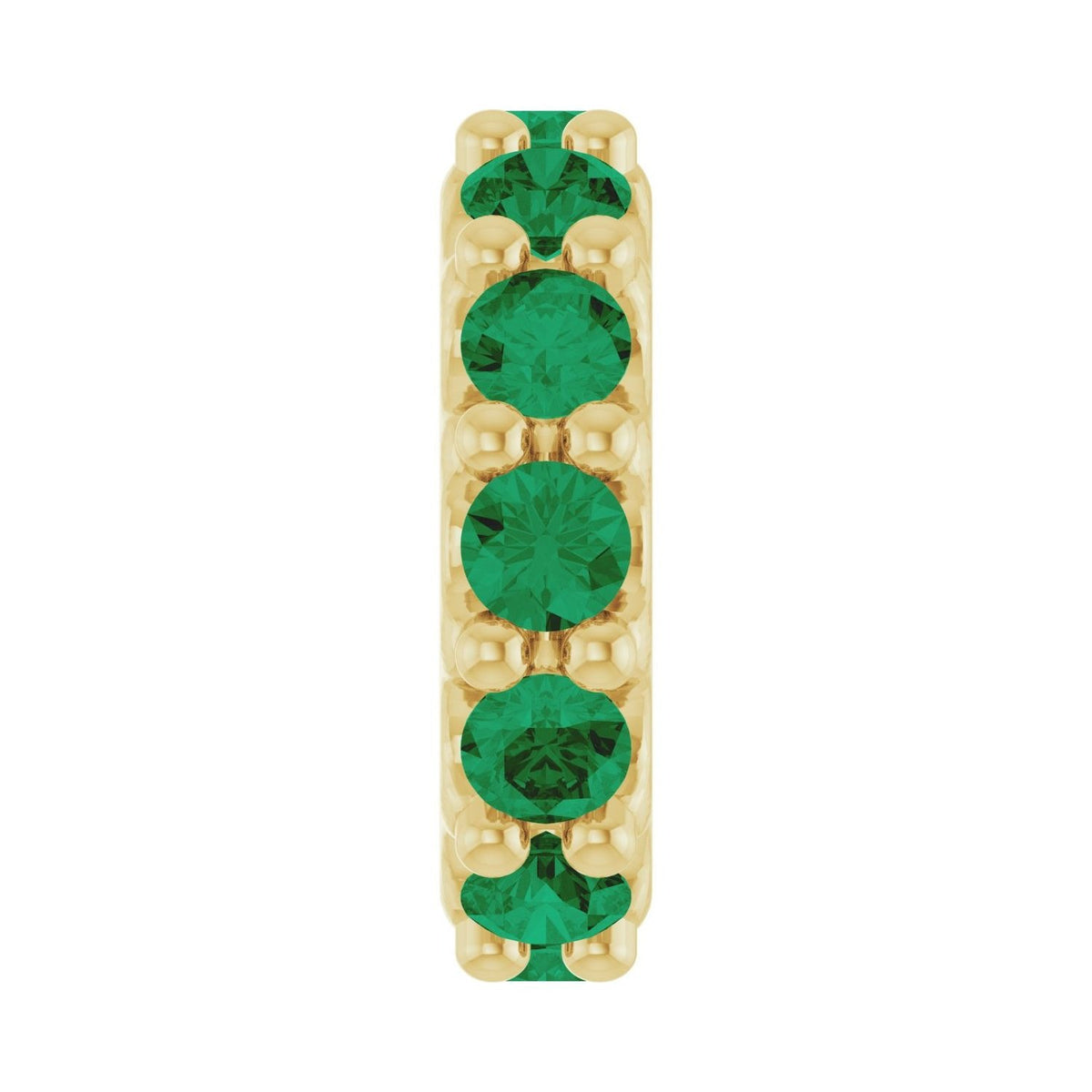 Sapphire Row Natural Gemstone Spacer Charm - Emerald, 14K Yellow Gold