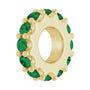 Sapphire Row Natural Gemstone Spacer Charm - Emerald, 14K Yellow Gold (view 2)