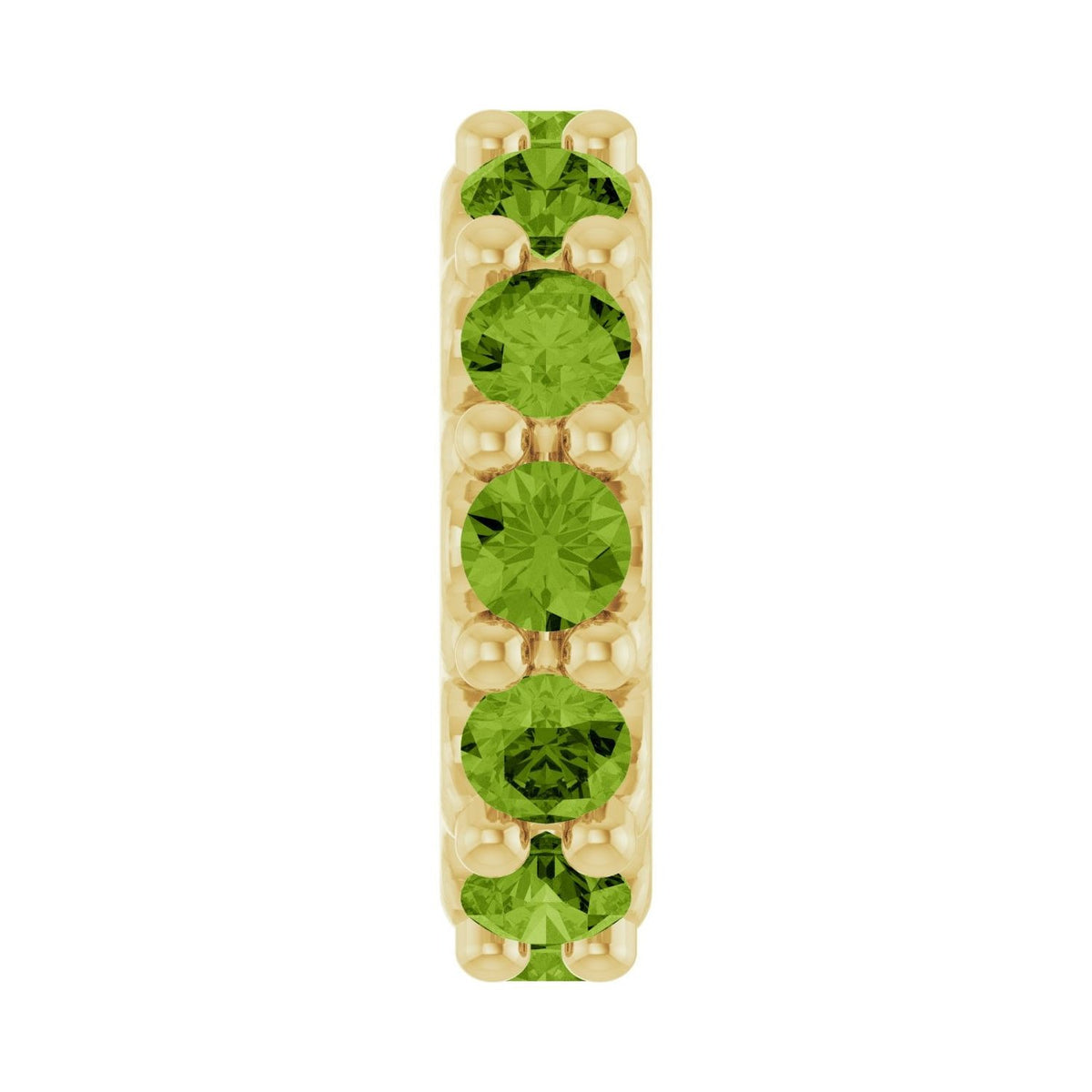 Sapphire Row Natural Gemstone Spacer Charm - Peridot, 14K Yellow Gold