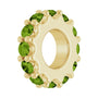 Sapphire Row Natural Gemstone Spacer Charm - Peridot, 14K Yellow Gold (view 2)