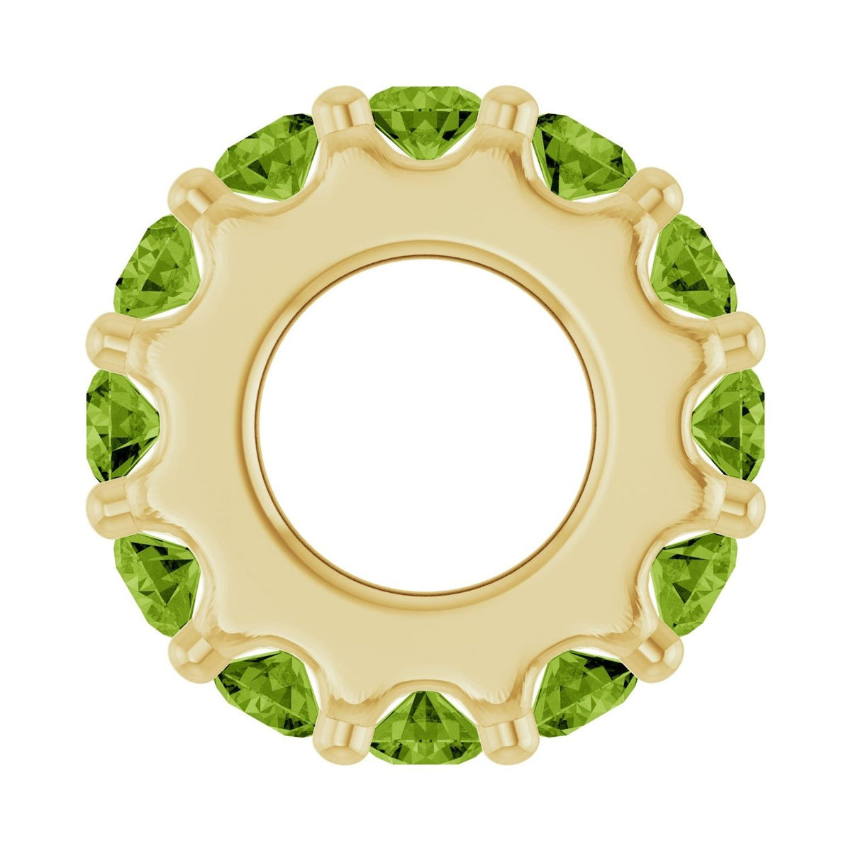 Sapphire Row Natural Gemstone Spacer Charm - Peridot, 14K Yellow Gold (view 3)