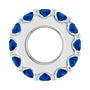 Sapphire Row Natural Gemstone Spacer Charm - Blue Sapphire, 14K White Gold (view 3)