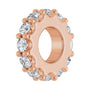 Sapphire Row Natural Gemstone Spacer Charm - White Sapphire, 14K Rose Gold (view 2)