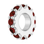 Sapphire Row Natural Gemstone Spacer Charm - Mozambique Garnet, 14K White Gold (view 2)