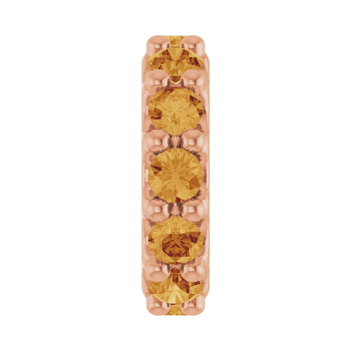 Sapphire Row Natural Gemstone Spacer Charm - Citrine, 14K Rose Gold