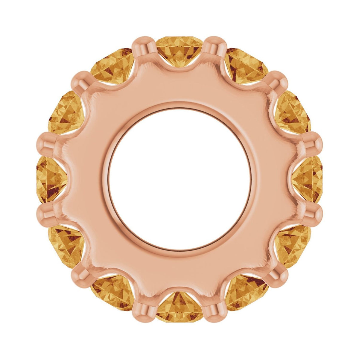 Sapphire Row Natural Gemstone Spacer Charm - Citrine, 14K Rose Gold (view 3)