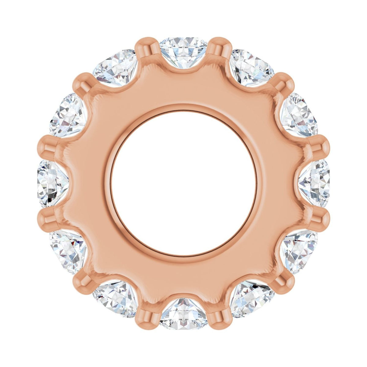 Sapphire Row Natural Gemstone Spacer Charm - Diamond, 14K Rose Gold (view 3)