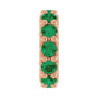 Sapphire Row Natural Gemstone Spacer Charm - Emerald, 14K Rose Gold