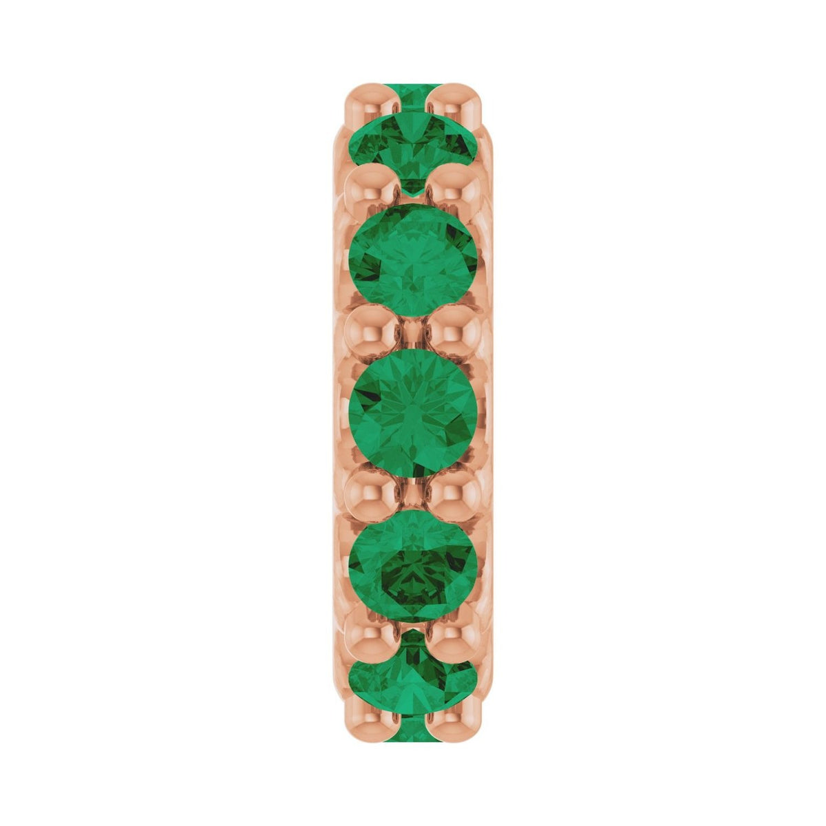 Sapphire Row Natural Gemstone Spacer Charm - Emerald, 14K Rose Gold