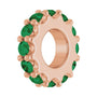 Sapphire Row Natural Gemstone Spacer Charm - Emerald, 14K Rose Gold (view 2)