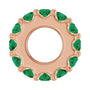 Sapphire Row Natural Gemstone Spacer Charm - Emerald, 14K Rose Gold (view 3)