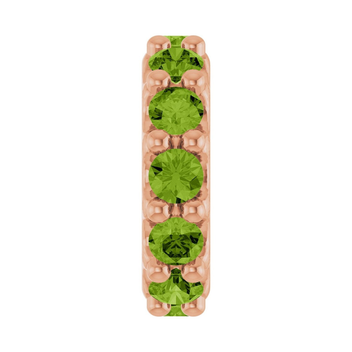 Sapphire Row Natural Gemstone Spacer Charm - Peridot, 14K Rose Gold