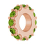 Sapphire Row Natural Gemstone Spacer Charm - Peridot, 14K Rose Gold (view 2)