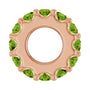 Sapphire Row Natural Gemstone Spacer Charm - Peridot, 14K Rose Gold (view 3)