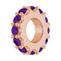 Sapphire Row Natural Gemstone Spacer Charm - Amethyst, 14K Rose Gold (view 2)