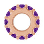Sapphire Row Natural Gemstone Spacer Charm - Amethyst, 14K Rose Gold (view 3)