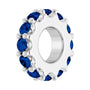 Sapphire Row Natural Gemstone Spacer Charm - Blue Sapphire, Platinum (view 2)