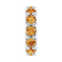 Sapphire Row Natural Gemstone Spacer Charm - Citrine, 14K White Gold