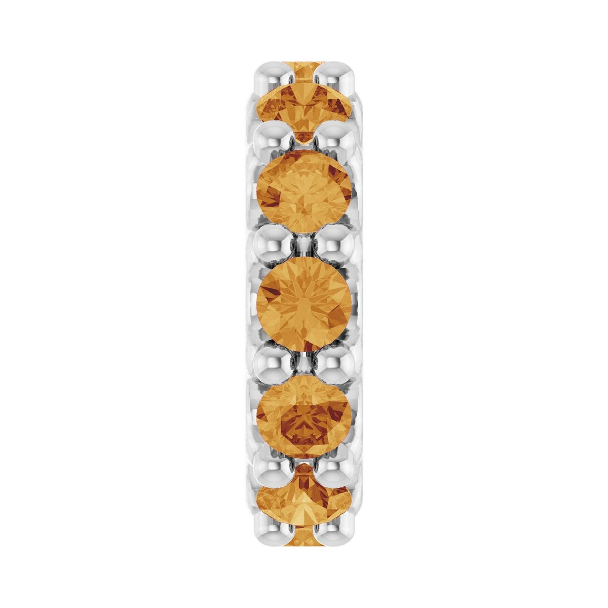 Sapphire Row Natural Gemstone Spacer Charm - Citrine, 14K White Gold