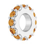 Sapphire Row Natural Gemstone Spacer Charm - Citrine, 14K White Gold (view 2)