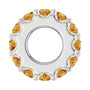 Sapphire Row Natural Gemstone Spacer Charm - Citrine, 14K White Gold (view 3)