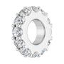 Sapphire Row Natural Gemstone Spacer Charm - Diamond, 14K White Gold (view 2)