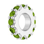 Sapphire Row Natural Gemstone Spacer Charm - Peridot, 14K White Gold (view 2)