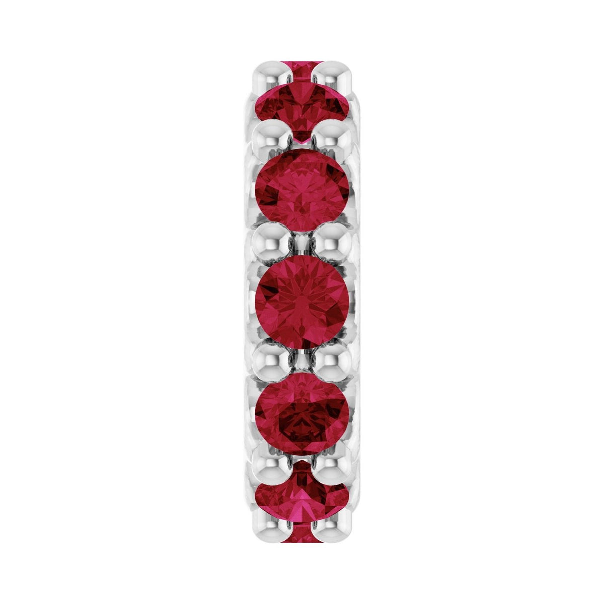 Sapphire Row Natural Gemstone Spacer Charm - Ruby, Platinum