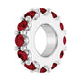 Sapphire Row Natural Gemstone Spacer Charm - Ruby, Platinum (view 2)