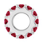 Sapphire Row Natural Gemstone Spacer Charm - Ruby, Platinum (view 3)