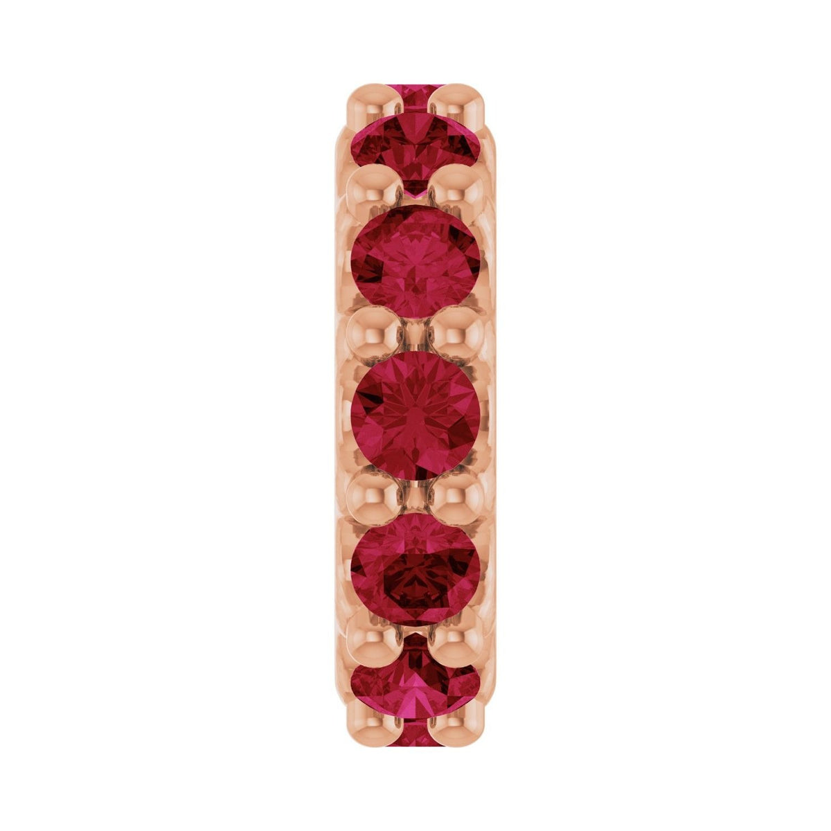 Sapphire Row Lab-Grown Gemstone Spacer Charm - Ruby, 14K Rose Gold