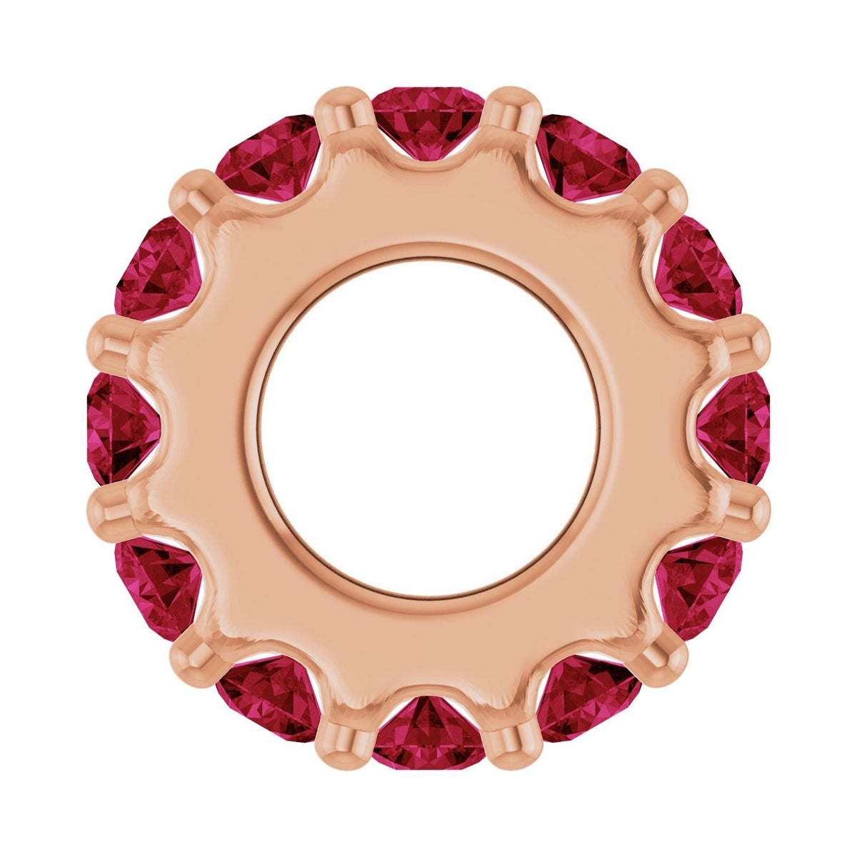 Sapphire Row Lab-Grown Gemstone Spacer Charm - Ruby, 14K Rose Gold (view 3)