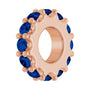 Sapphire Row Lab-Grown Gemstone Spacer Charm - Blue Sapphire, 14K Rose Gold (view 2)