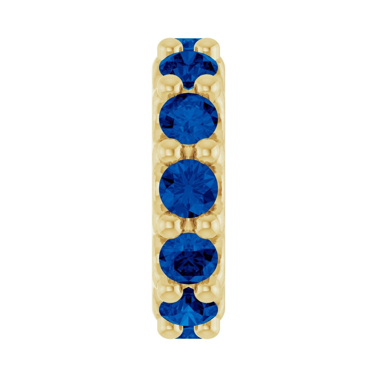 Sapphire Row Lab-Grown Gemstone Spacer Charm - Blue Sapphire, 14K Yellow Gold