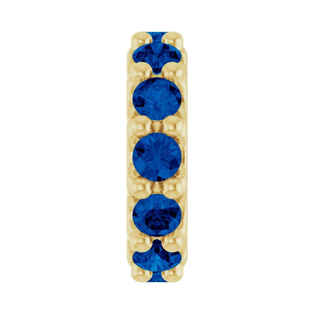 Sapphire Row Lab-Grown Gemstone Spacer Charm - Blue Sapphire, 14K Yellow Gold