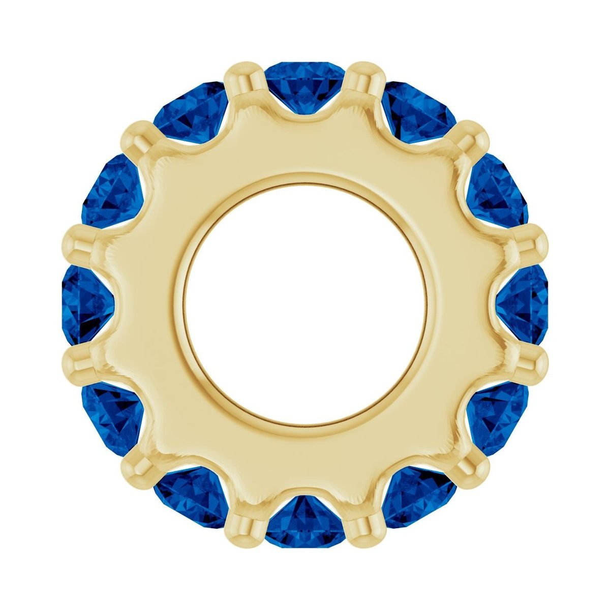 Sapphire Row Lab-Grown Gemstone Spacer Charm - Blue Sapphire, 14K Yellow Gold (view 3)
