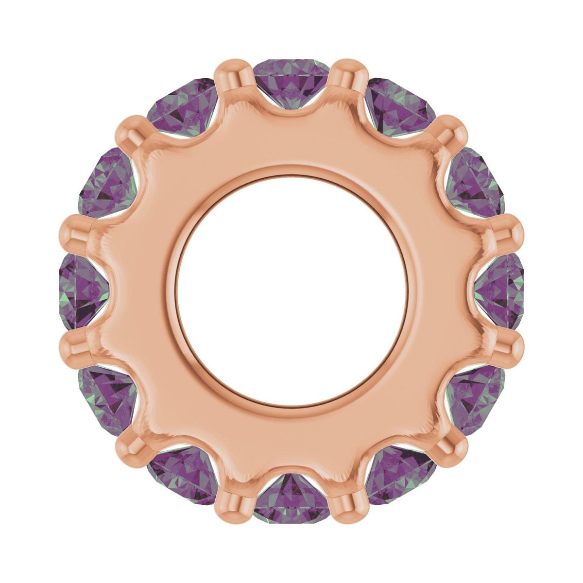 Sapphire Row Lab-Grown Gemstone Spacer Charm - Alexandrite, 14K Rose Gold (view 3)
