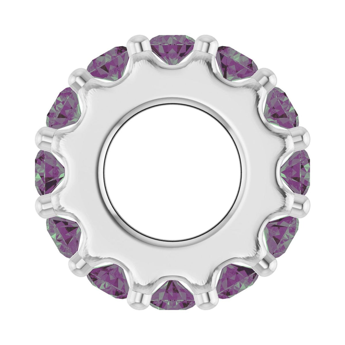 Sapphire Row Lab-Grown Gemstone Spacer Charm - Alexandrite, Platinum (view 3)